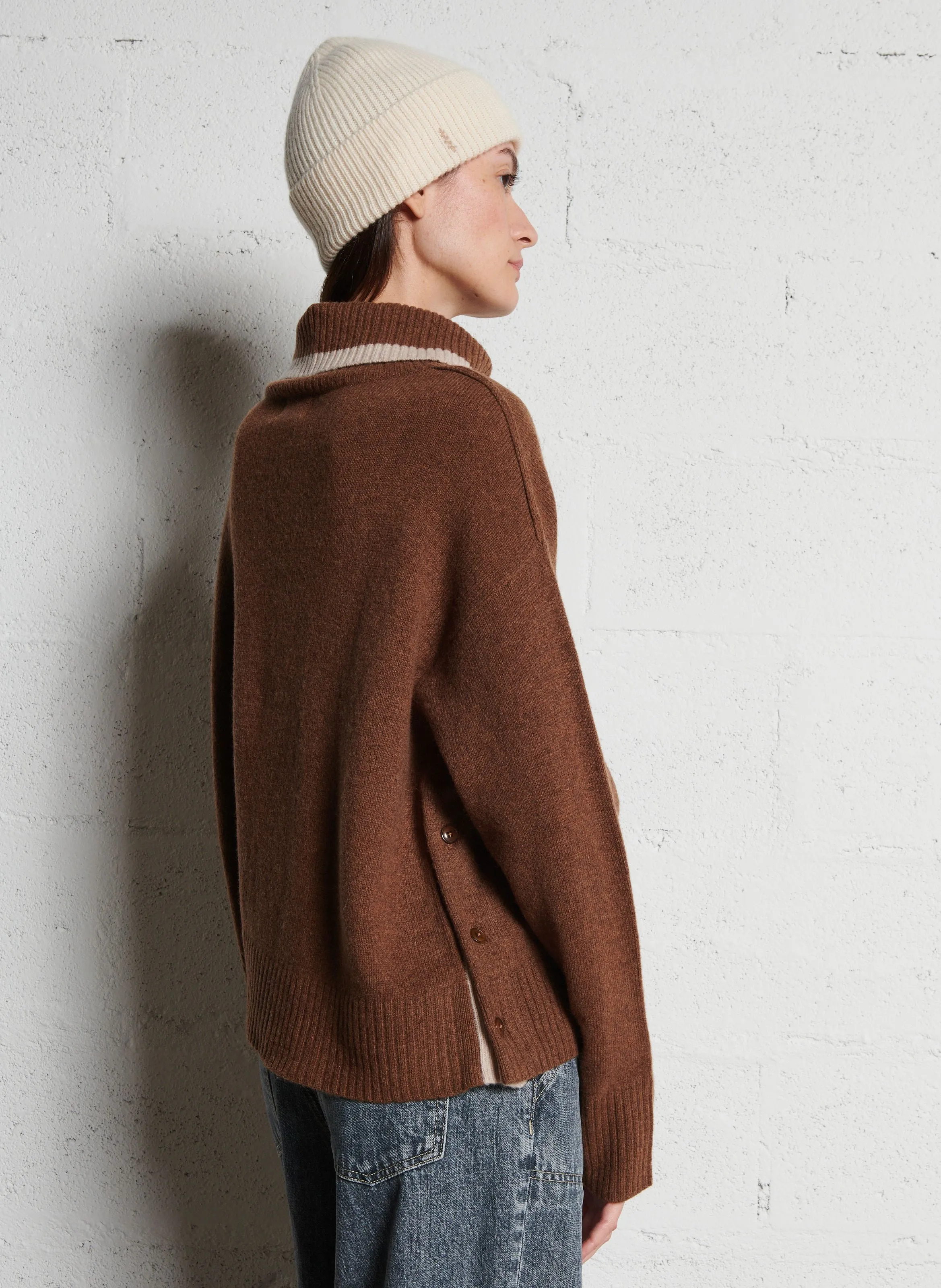  BELLA JONES   LAURENT - Maglione a dolcevita ampio in lana | Marrone