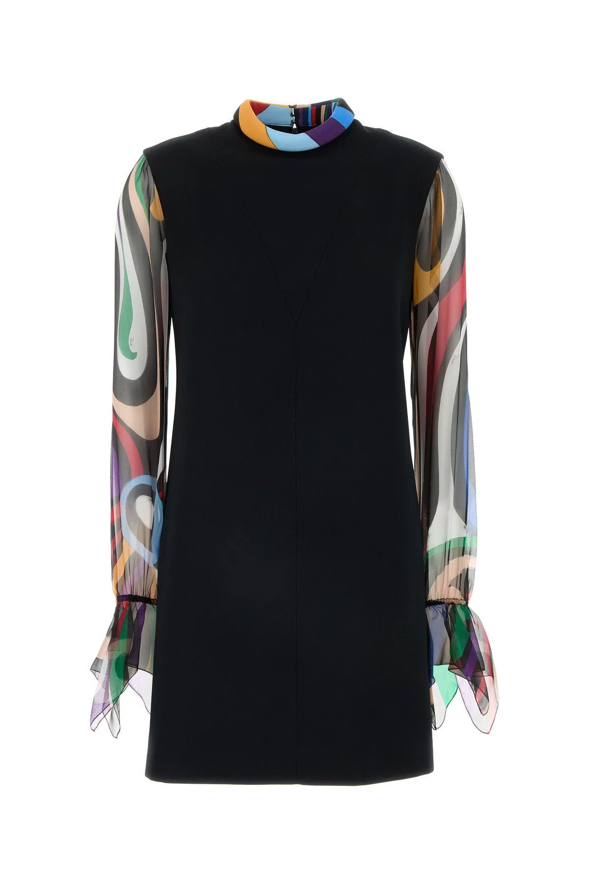 Black stretch cady mini dress    