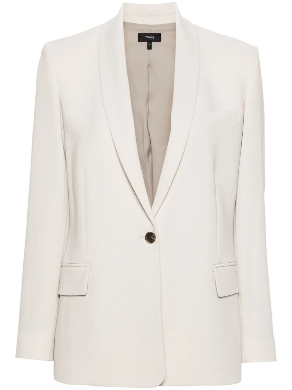 Blazer monopetto con revers a lancia