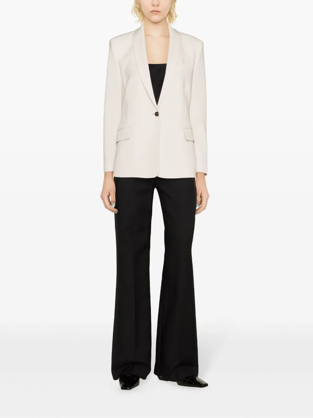 Blazer monopetto con revers a lancia