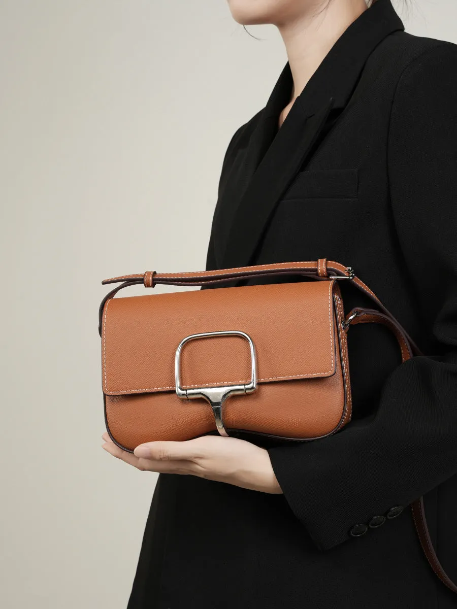 Borsa a tracolla da sella in pelle moda donna