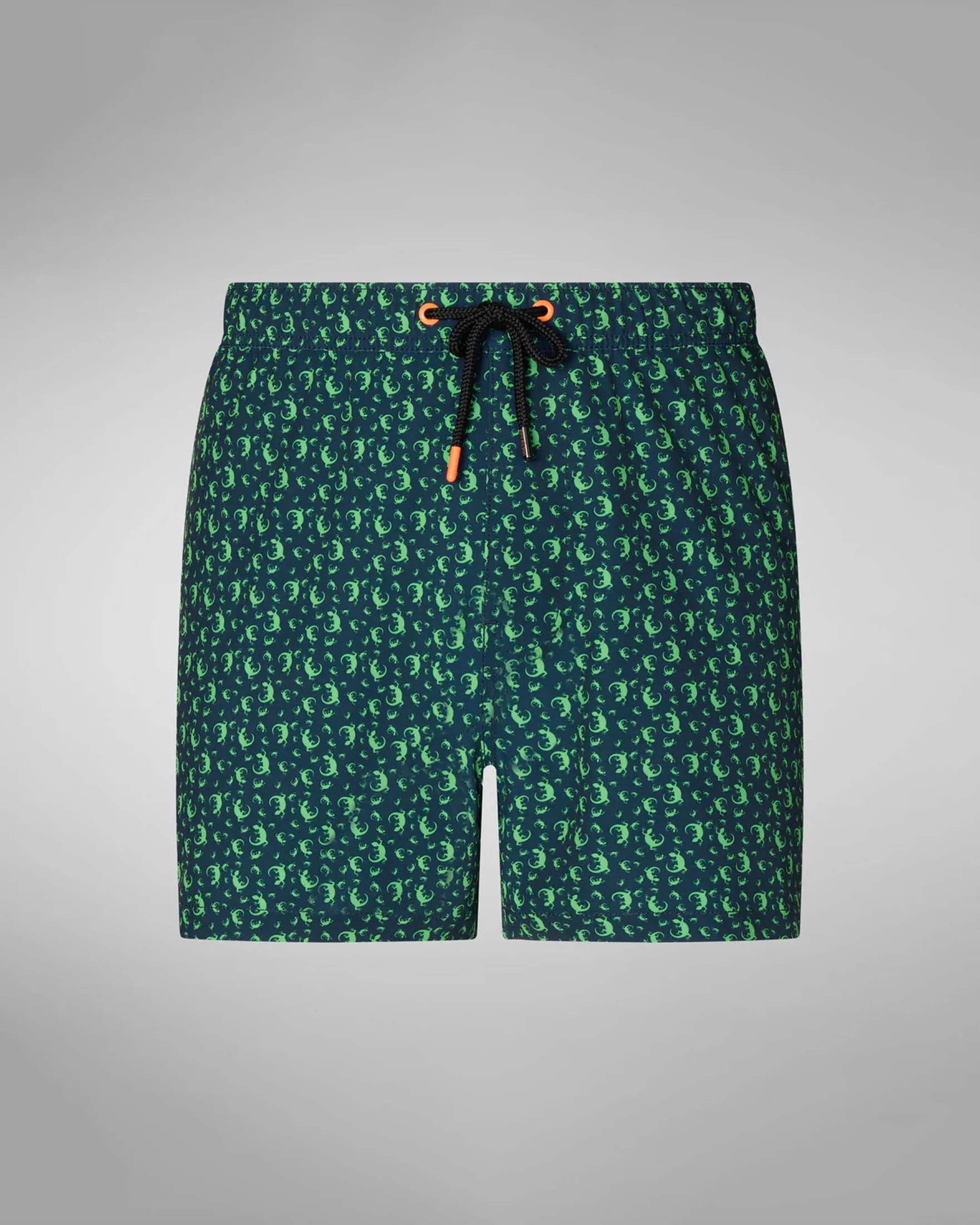 Boxer mare blu con stampa geki in tessuto stretch ad asciugatura rapida