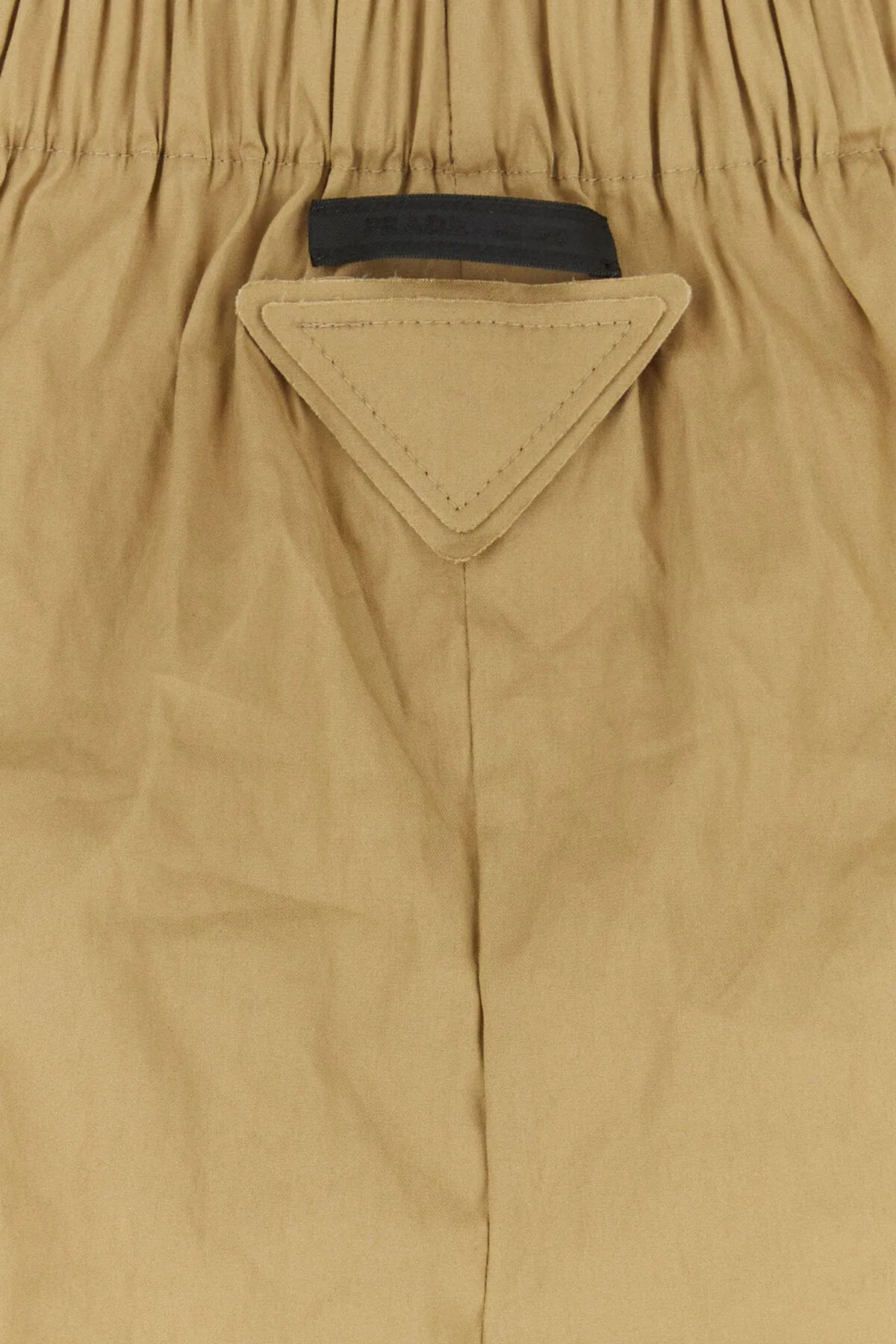 Camel stretch cotton blend shorts    
