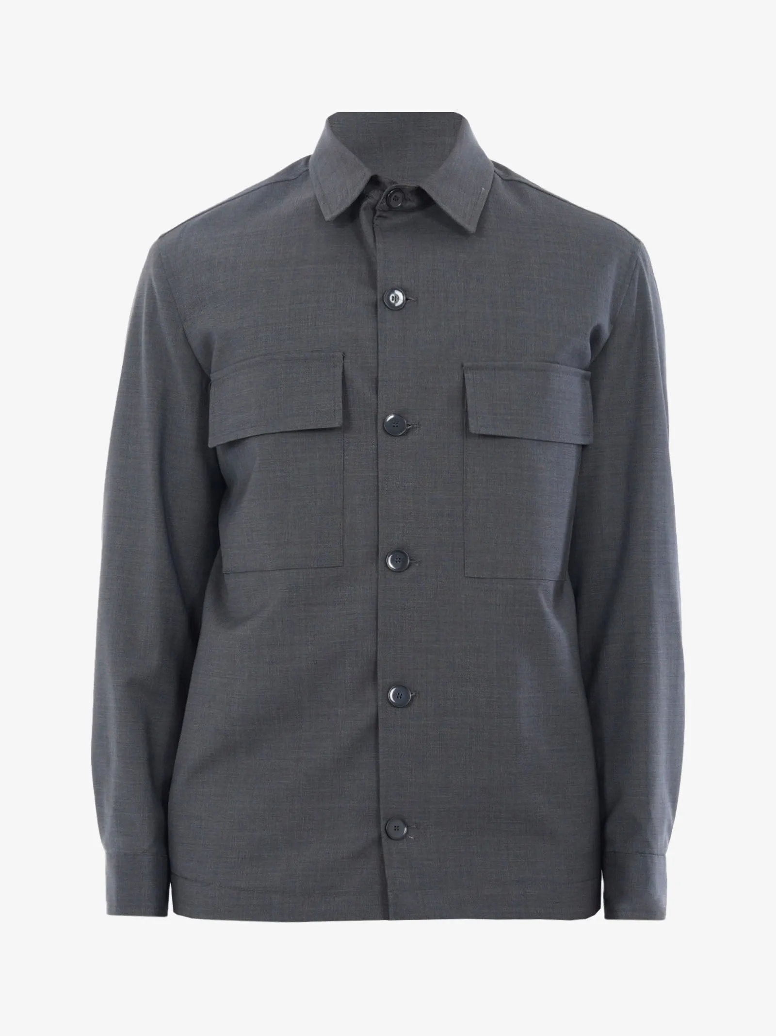 Camicia GBI117GR uomo in misto lana antracite
