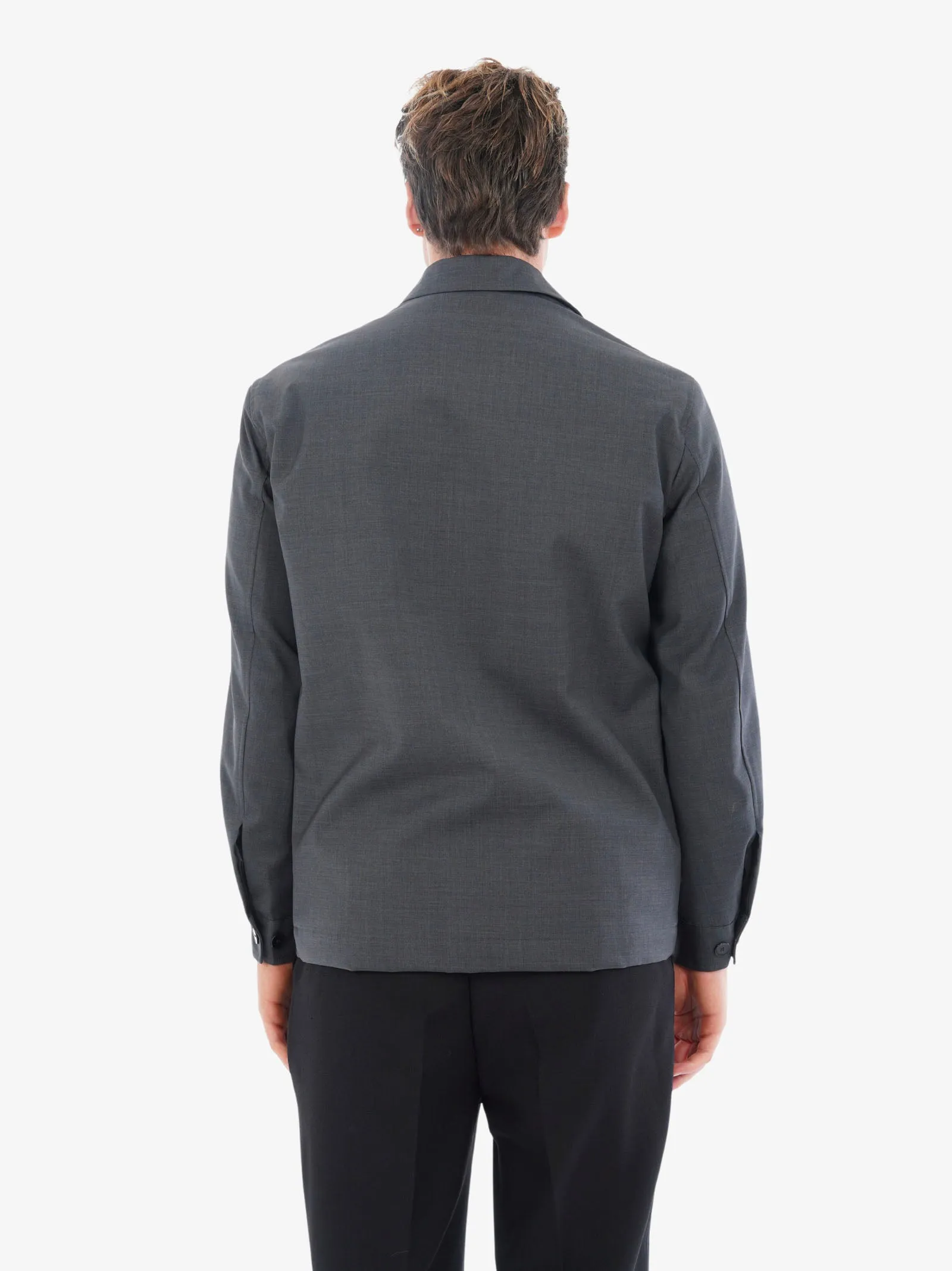 Camicia GBI117GR uomo in misto lana antracite