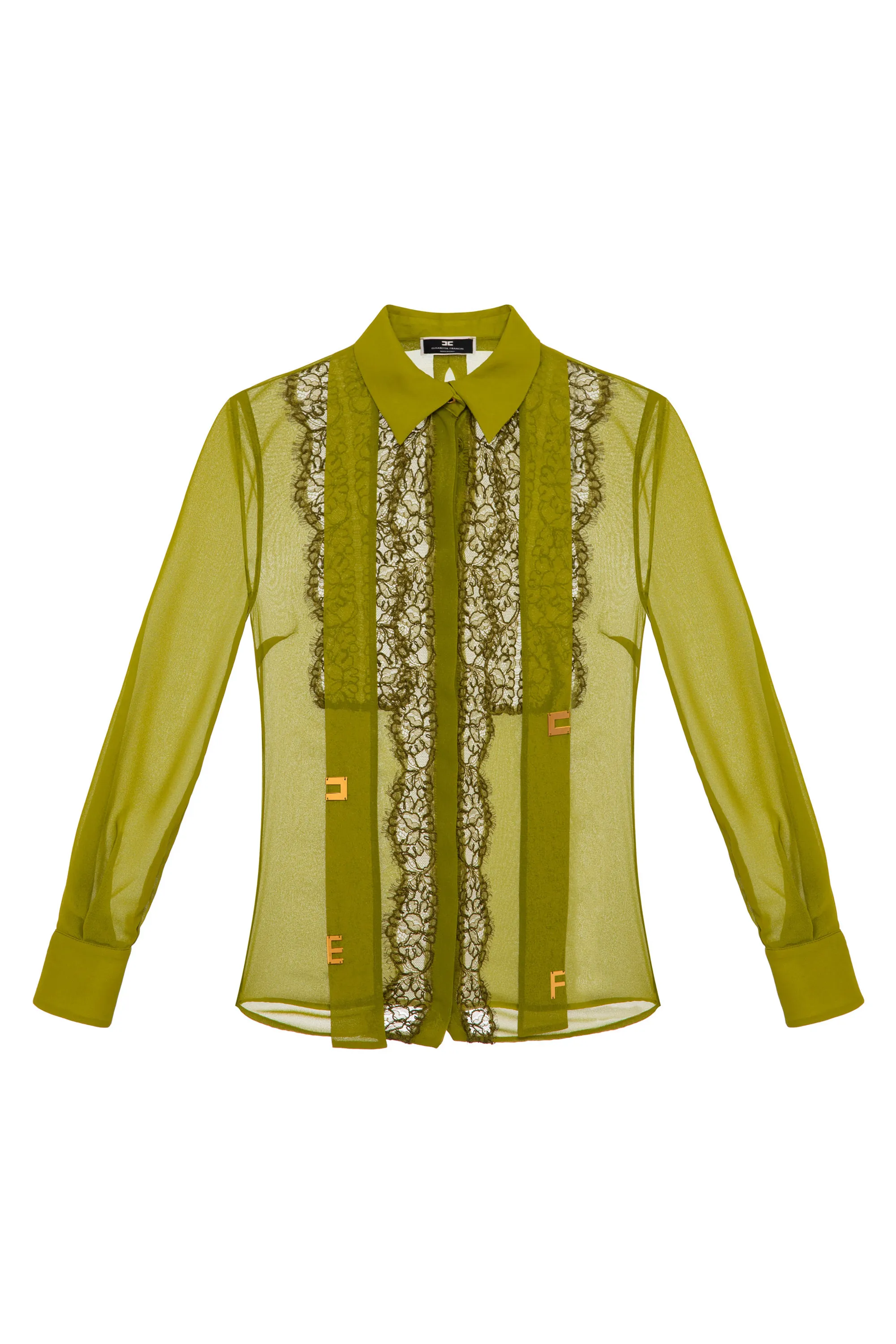 Camicia in georgette con pizzo