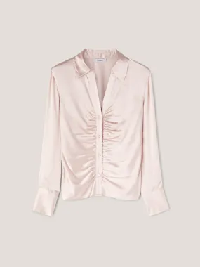 Camicia in raso con arricci