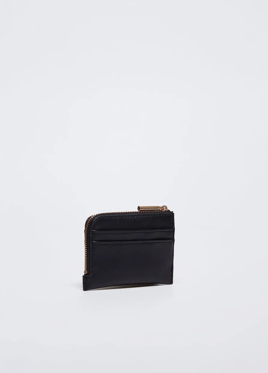 Card Holder with Zip / Black