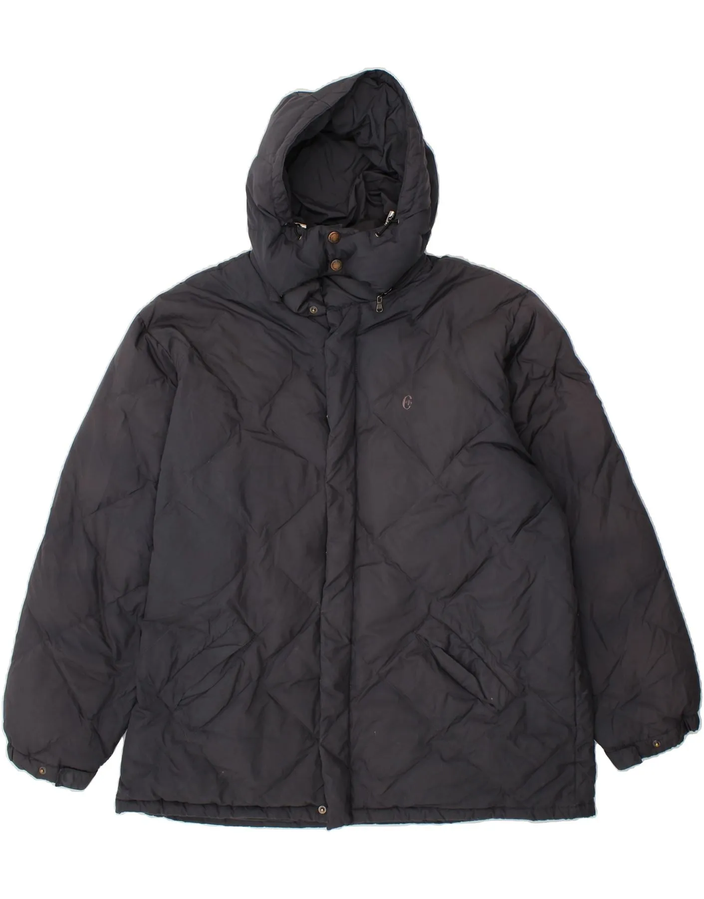 CONTE OF FLORENCE Mens Hooded Padded Jacket UK 44 2XL Grey Polyester