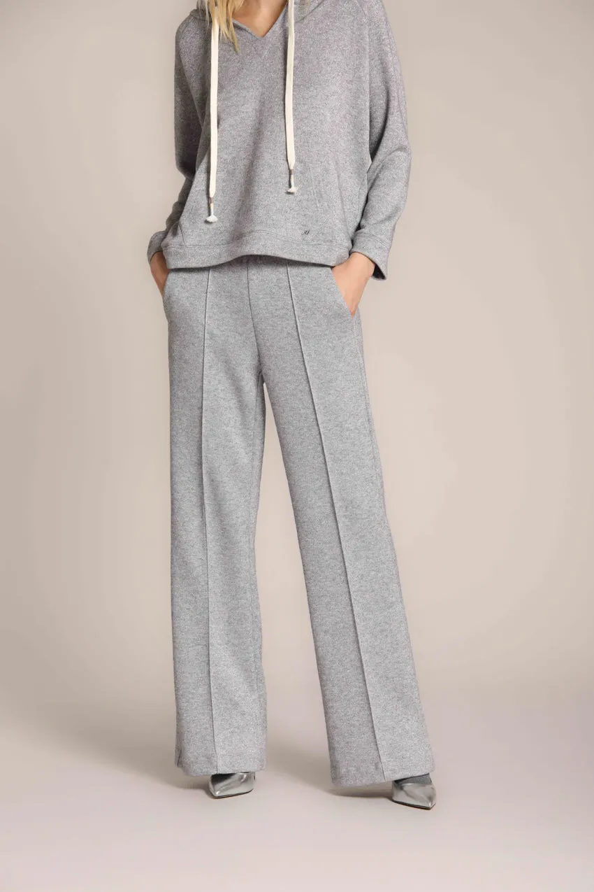 Easy Straight pantalon chino pour femme en jersey sweat avec lurex coupe straight