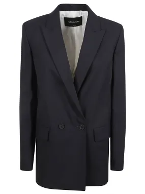 FABIANA FILIPPIWOOLEN FABRIC DOUBLE BREASTED JACKET BNLUE