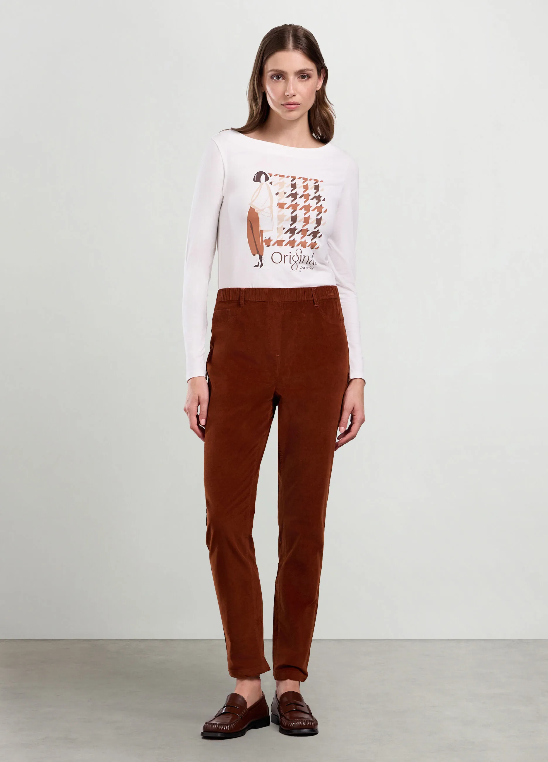 IWIE  Leggings in costina di velluto donna