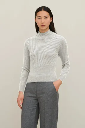 Maglia collo alto in lana merinos