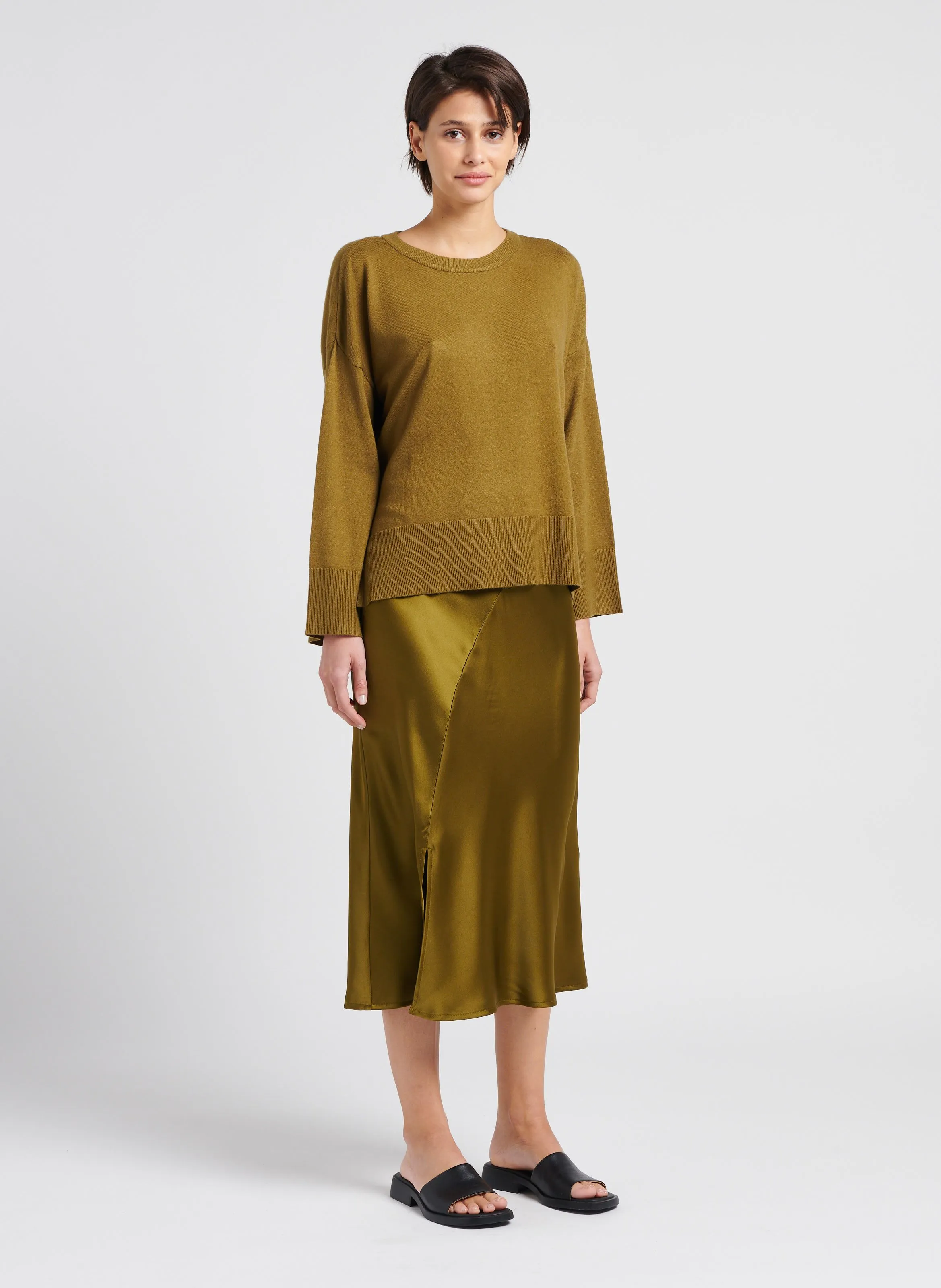  MOSS COPENHAGEN   DALINDA - Maglione scollo tondo in filato misto | Verde