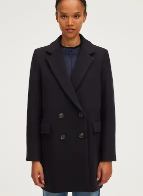  PABLO   LIANE - Cappotto dritto con chiusura incrociata in misto lana | Blu