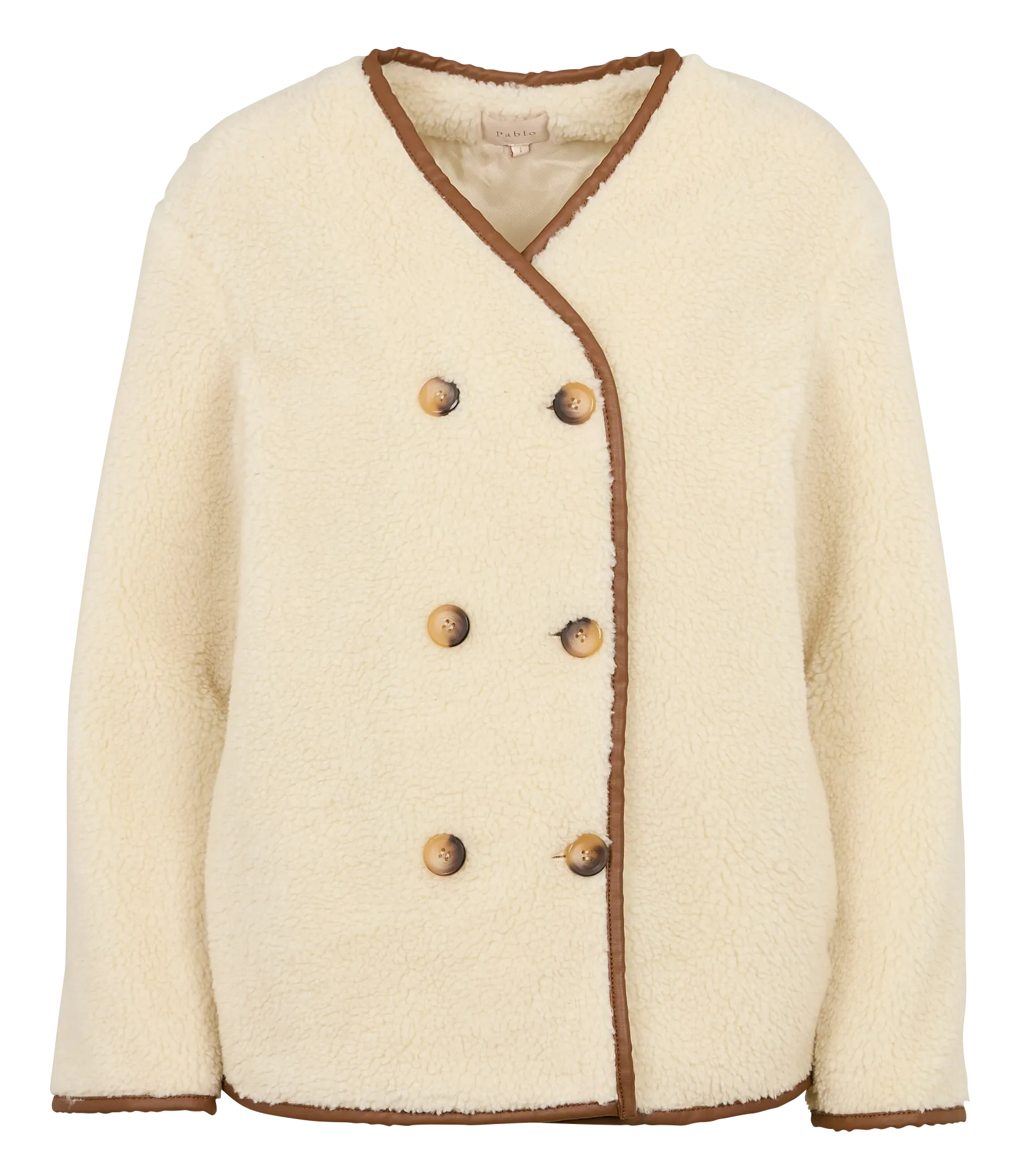  PABLO   LILA - Cappotto corto effetto pelliccia | Beige