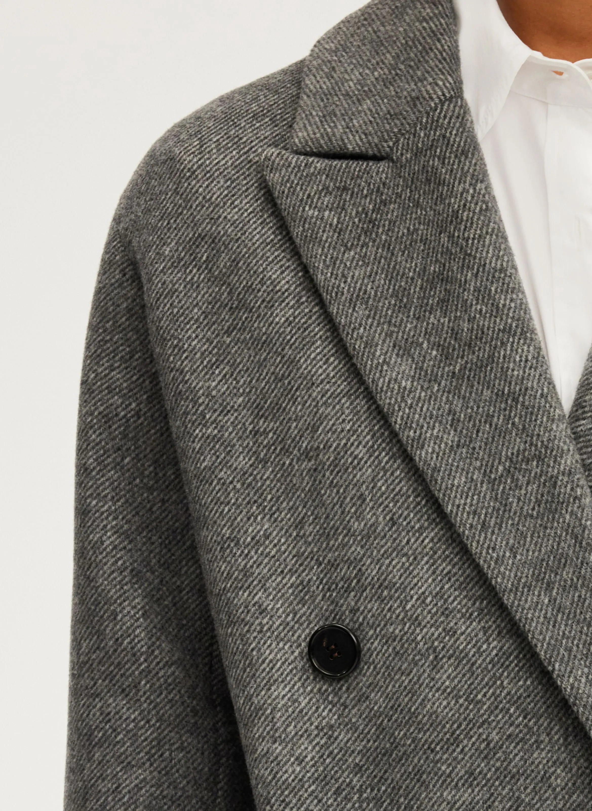  PABLO   LINE - Cappotto con revers in lana | Grigio