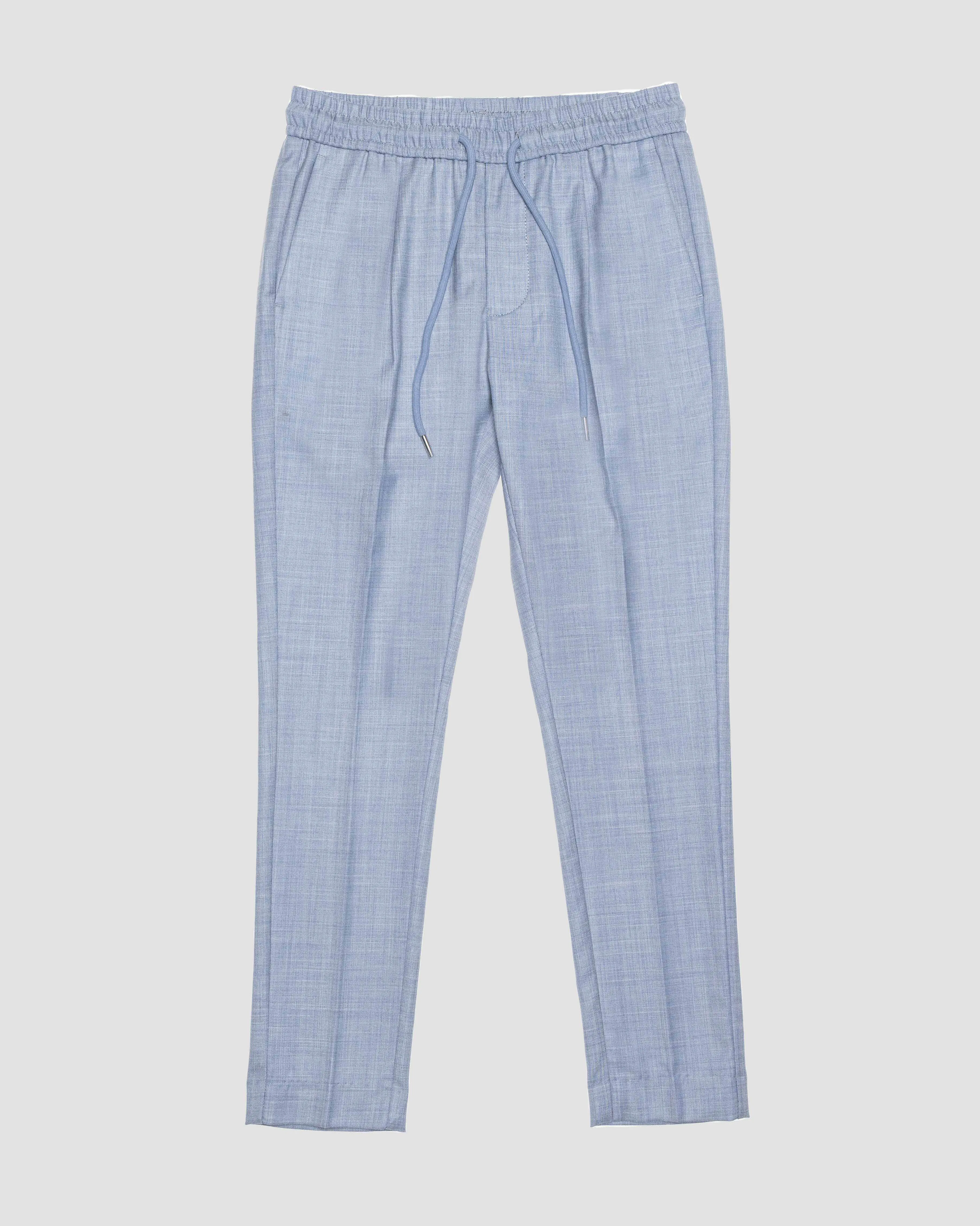 Pantalaccio carrot fit in viscosa stretch azzurro con coulisse 8-16 anni