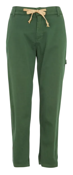  PLEASE   Pantaloni carrot in misto cotone | Verde