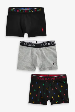 Polo Ralph Lauren Ragazzi Boxer in cotone Stretch con logo 3 confezione    