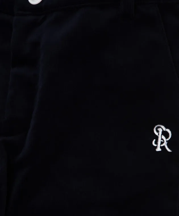 Stefano Ricci Joggers da bambino in velluto blu scuro YAT6S40030RS0002