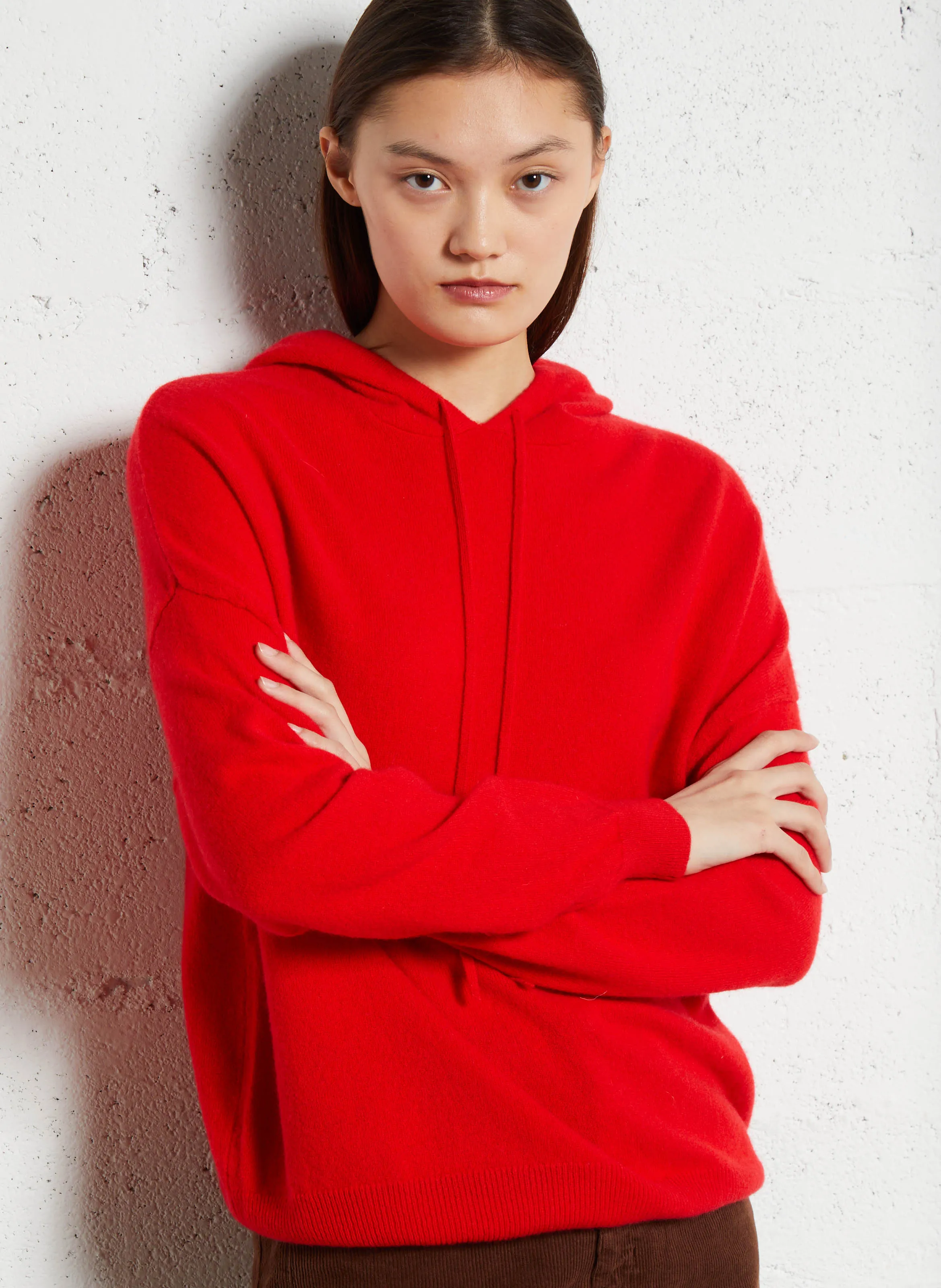  SUD EXPRESS   MONBEBE - Maglione dritto in cashmere con cappuccio | Rosso