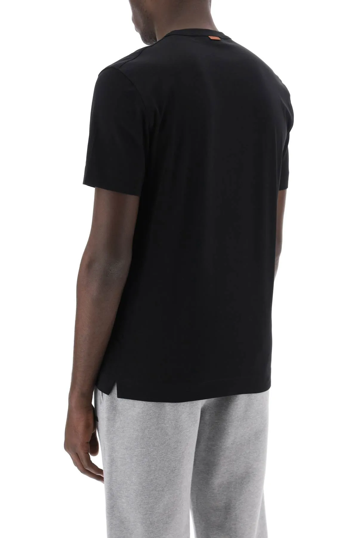 T Shirt Girocollo Con Ricamo Logo