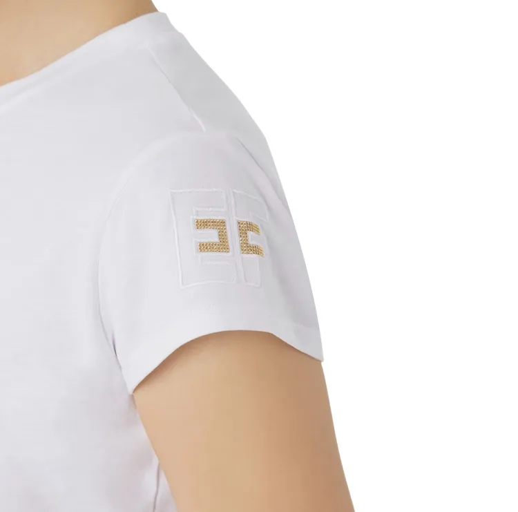 T-shirt in jersey con ricamo