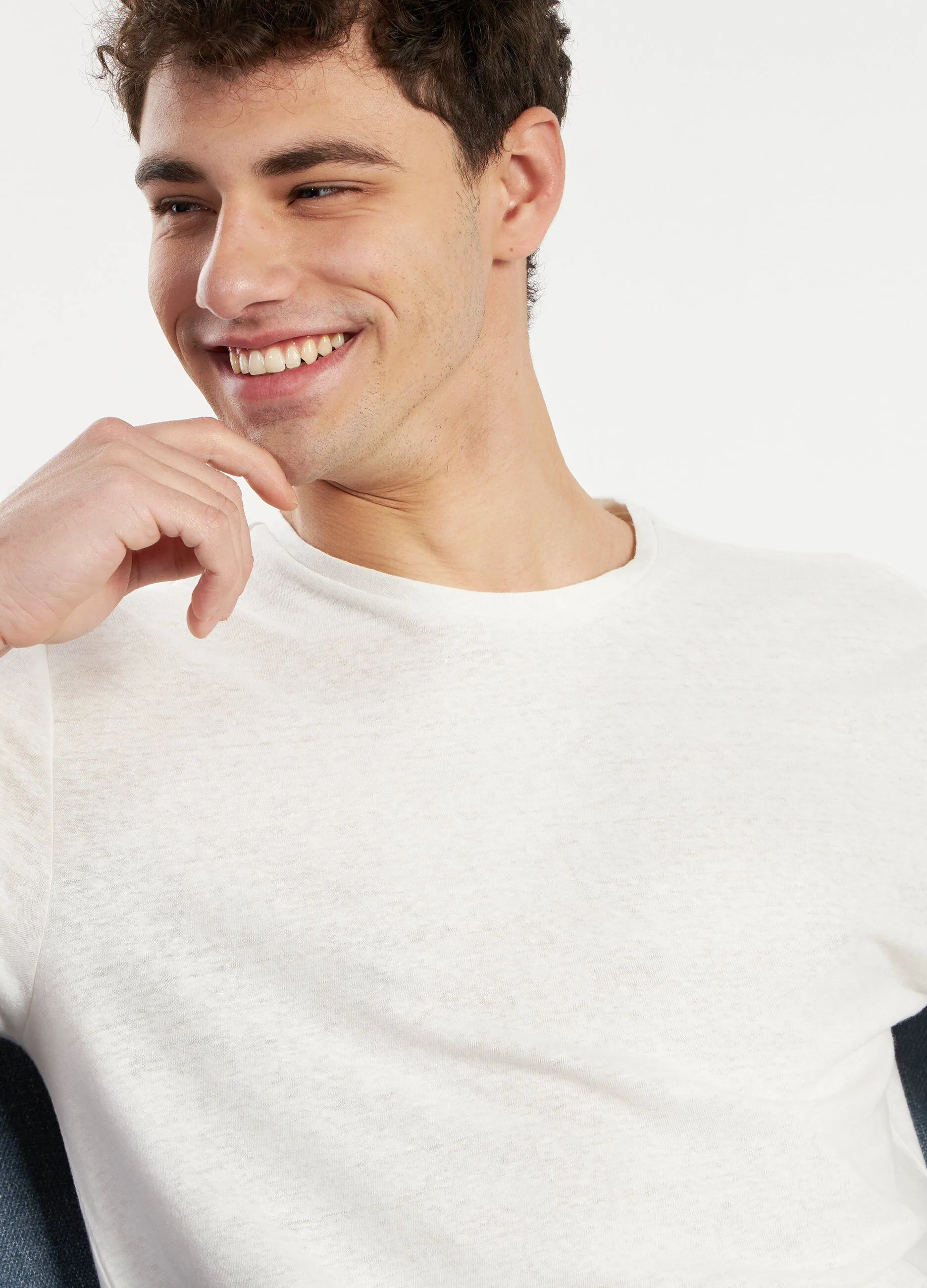 T-shirt in lino misto cotone uomo