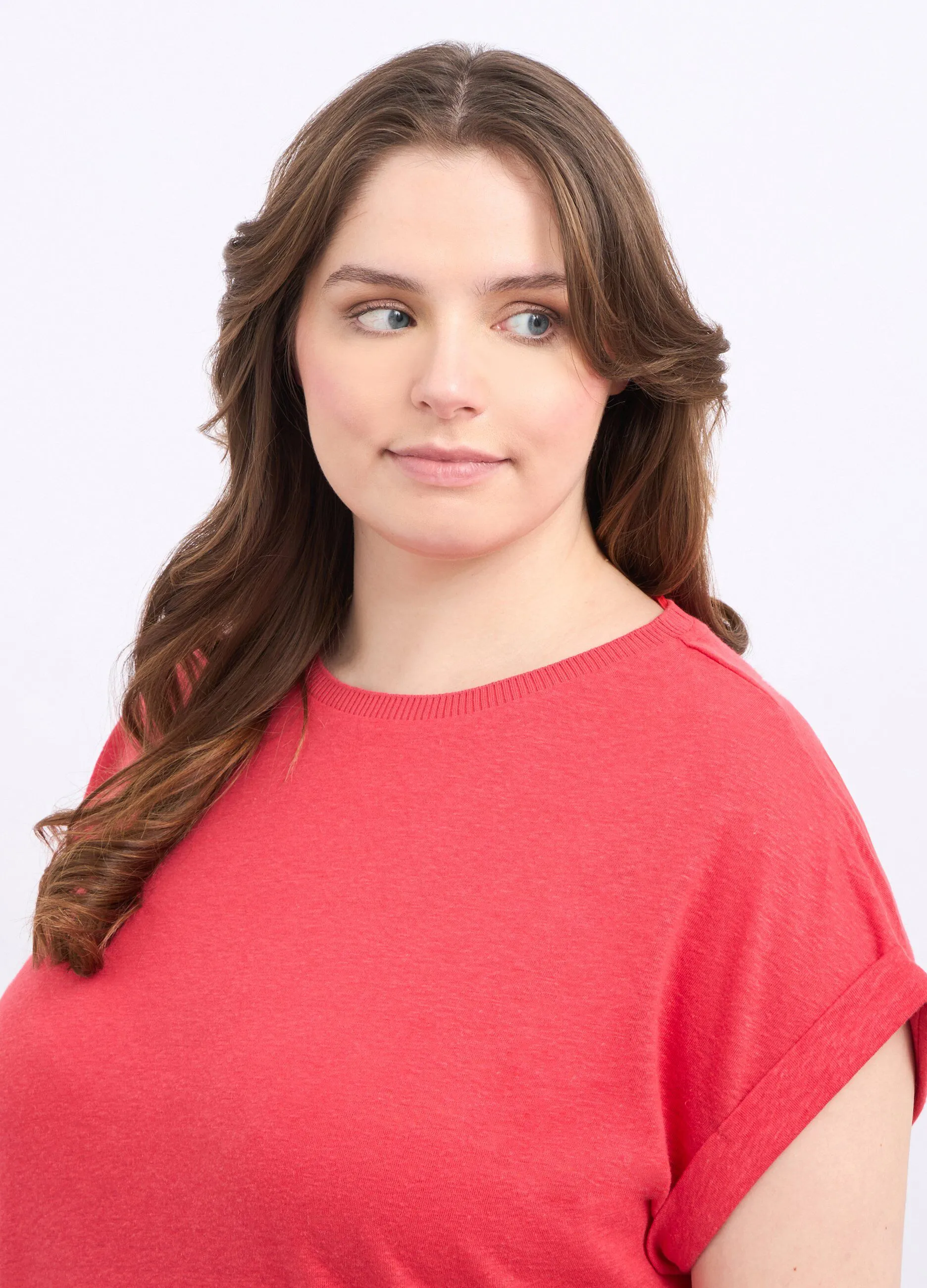 T-shirt in misto lino donna curvy