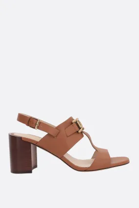 TOD'S sandalo in pelle liscia con catena
