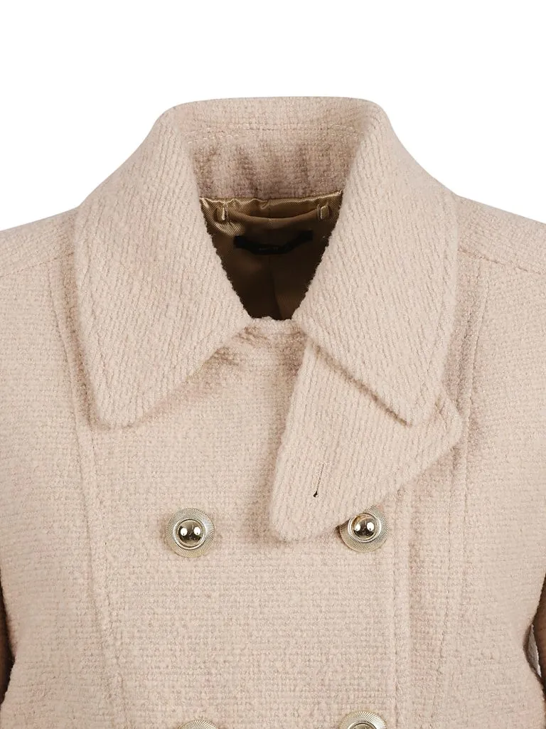 TOM FORDVirgin wool boucle' double breasted chasseur jacket MILKY BEIGE