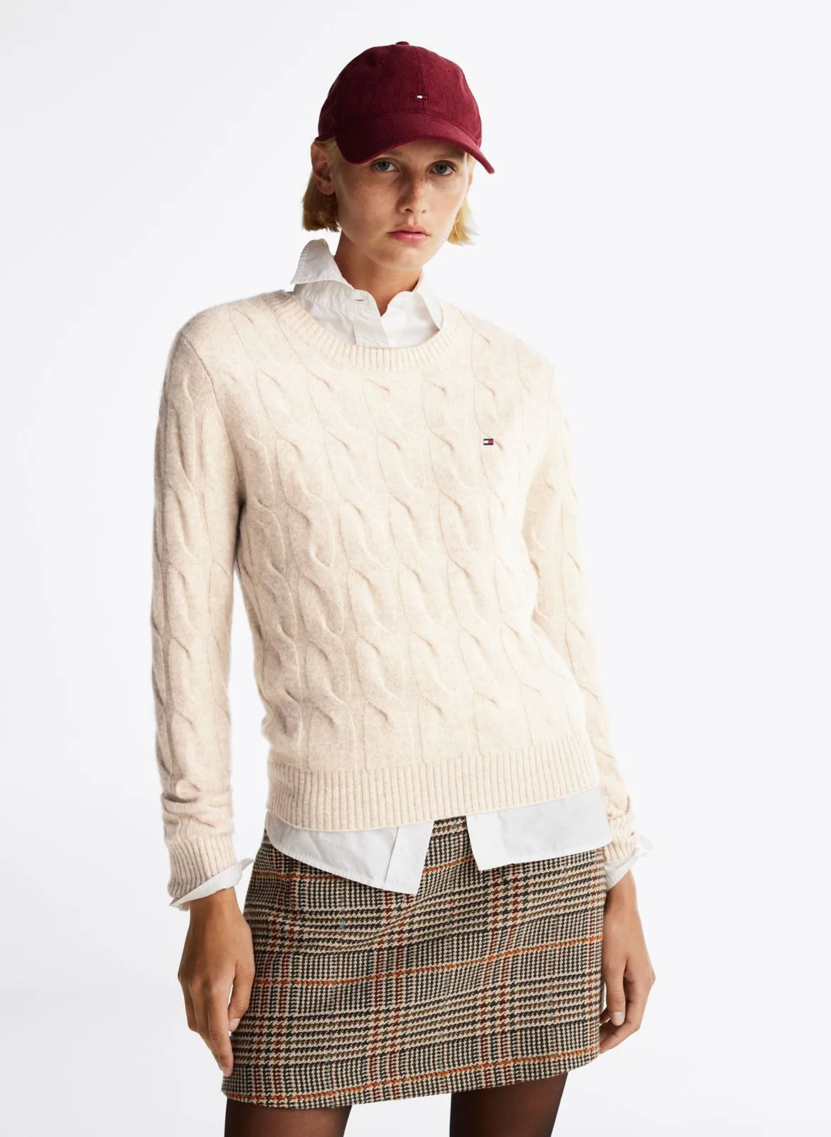  TOMMY HILFIGER   Maglione a girocollo in lana | Beige