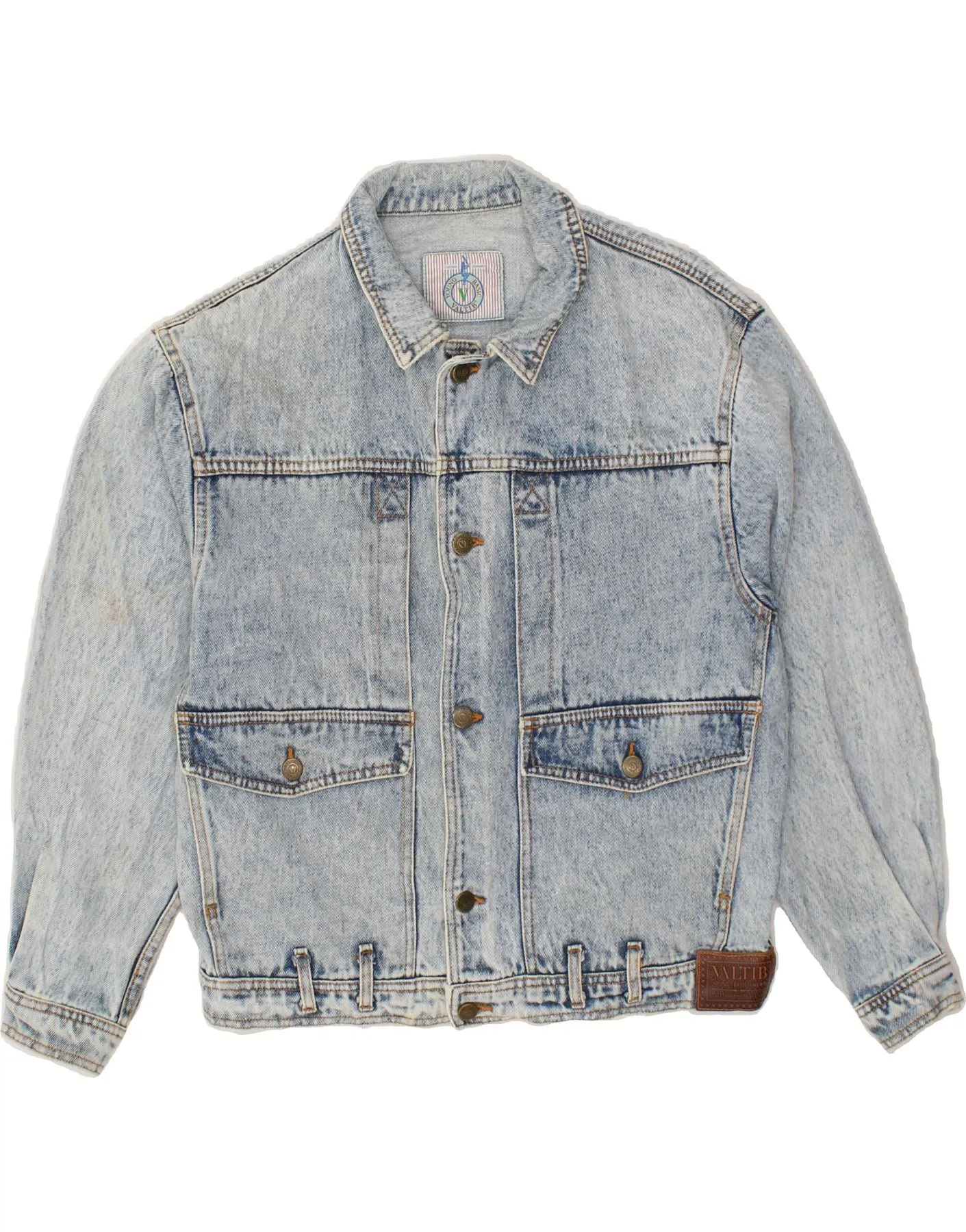 VINTAGE Mens Denim Jacket UK 38 Medium Blue Cotton