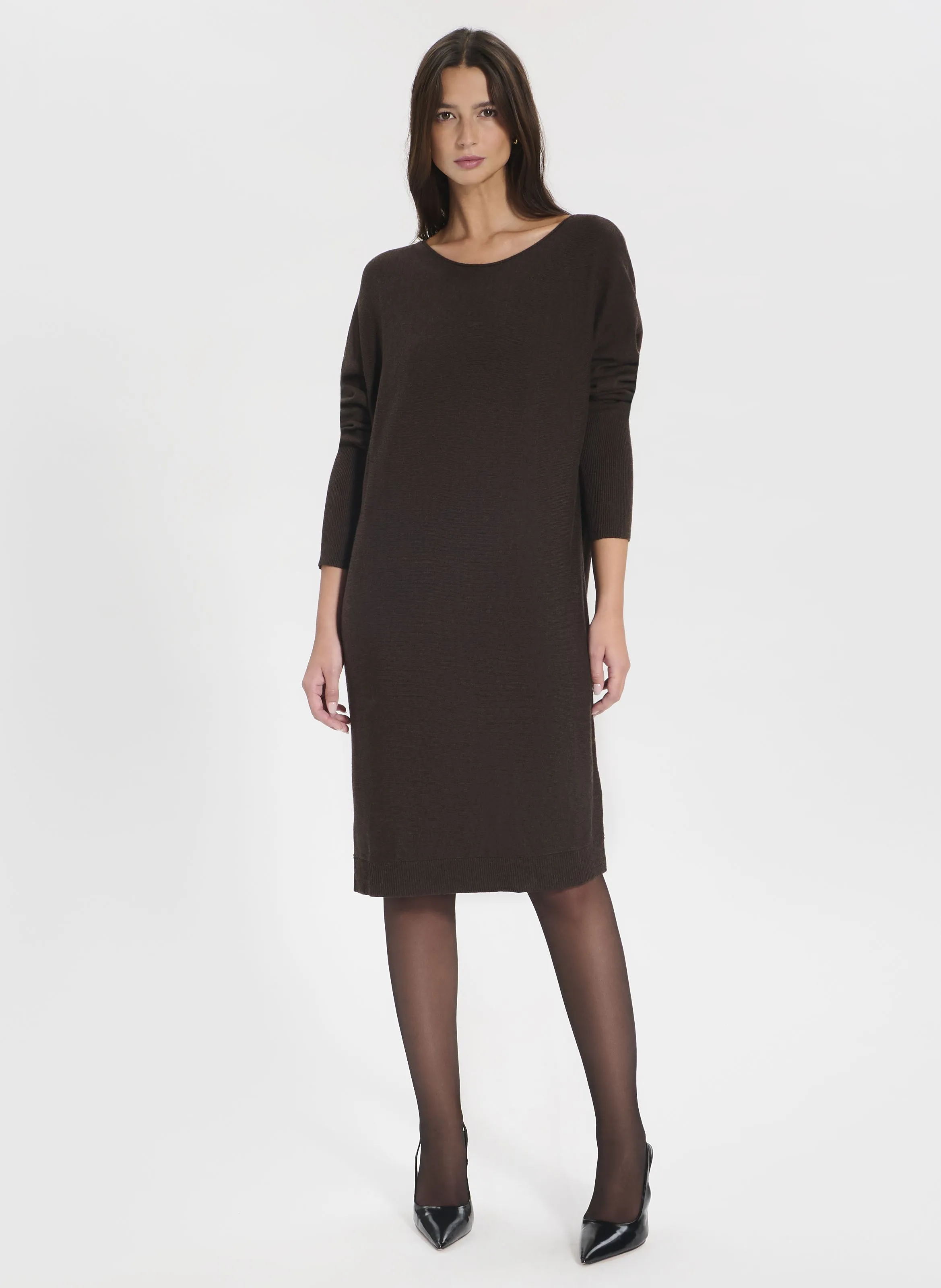  ZAPA   RENDY - Abito in maglia oversize | Marrone
